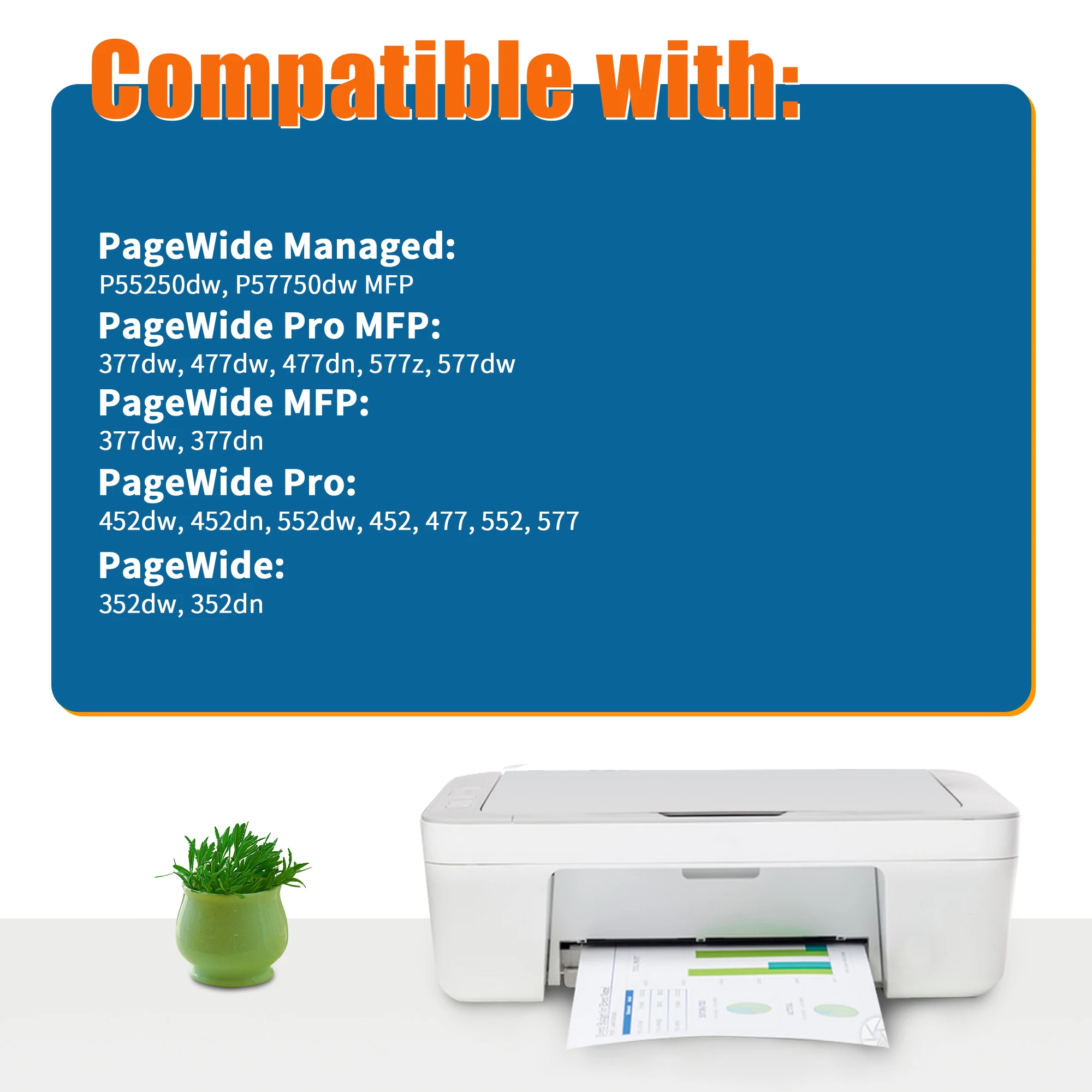 Jhaan 973X Ink Cartridges Compatible with HP 973X Cartridges HP PageWide Pro 352dn 452dn Pro 477dw 477dn 377dw MFP 552dw 577dw