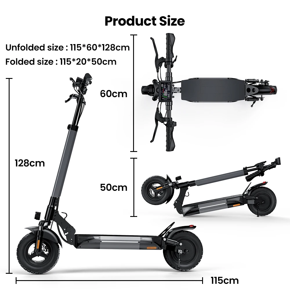 W9 10 inch Off Road Electric Scooter 1000W Rear Motor 48V14Ah Battery 45km/h 35-45KM Range Dual Disc Brakes With APP E Scooter