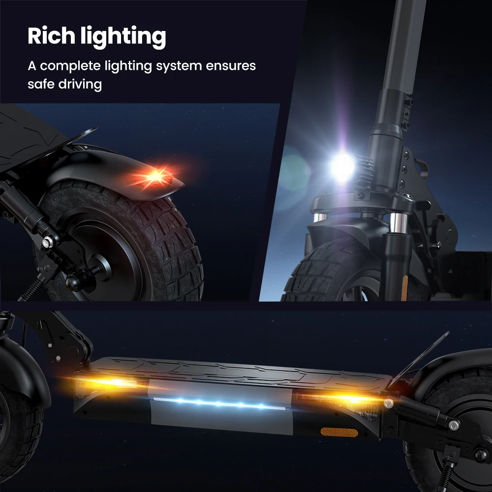 W9 10 inch Off Road Electric Scooter 1000W Rear Motor 48V14Ah Battery 45km/h 35-45KM Range Dual Disc Brakes With APP E Scooter