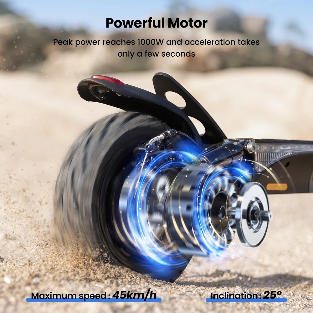 W9 10 inch Off Road Electric Scooter 1000W Rear Motor 48V14Ah Battery 45km/h 35-45KM Range Dual Disc Brakes With APP E Scooter
