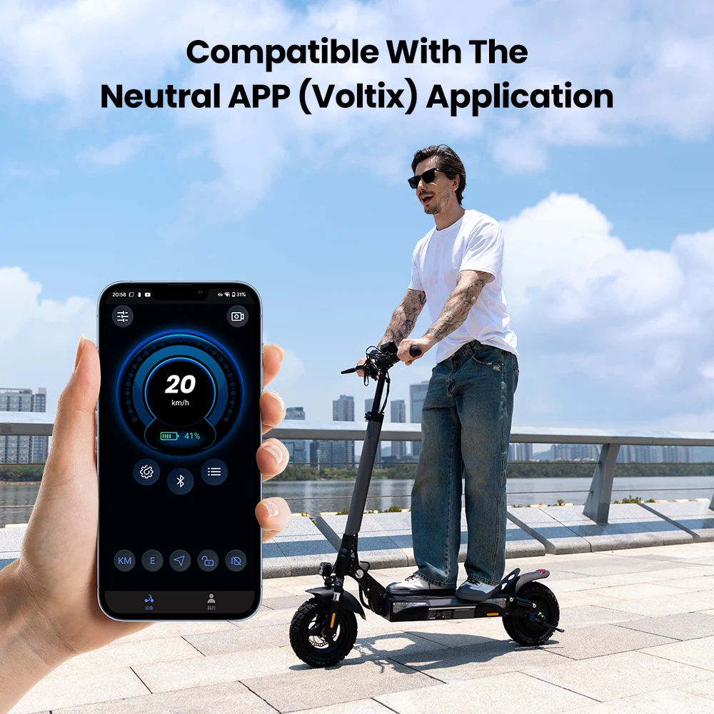 W9 10 inch Off Road Electric Scooter 1000W Rear Motor 48V14Ah Battery 45km/h 35-45KM Range Dual Disc Brakes With APP E Scooter
