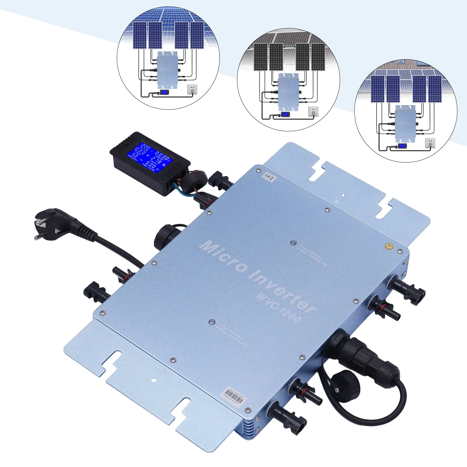1200W Micro Inverter 92.5% Efficiency Solar Power Inverter IP65 Waterproof 1150W Grid-Tie Inverter for Residential/Commercial