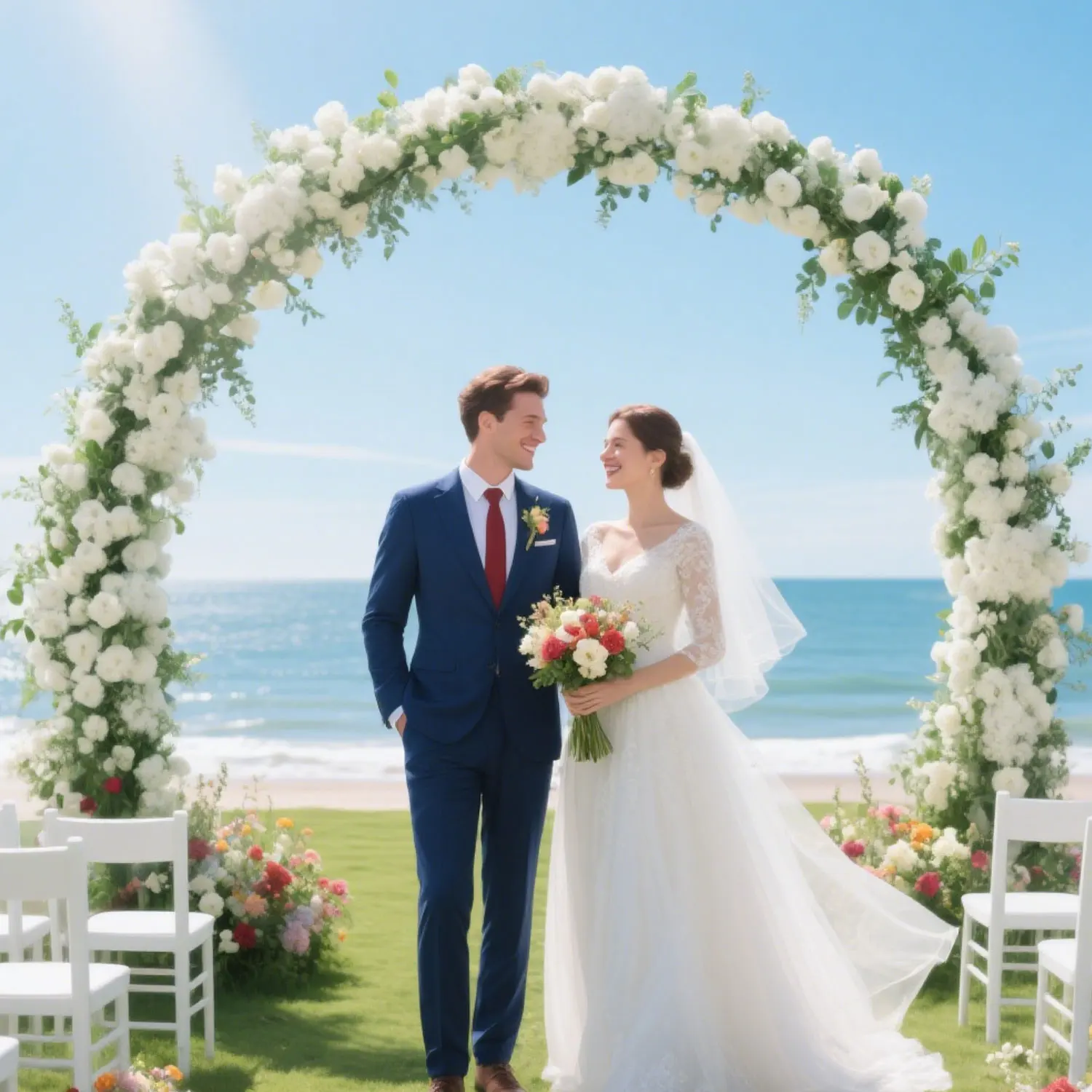2.5*2.3M Circular Metal Arch DIY Decorative Stand Balloon Wreath Flower Vine Arch Wedding Party Golden Background Standing Arch