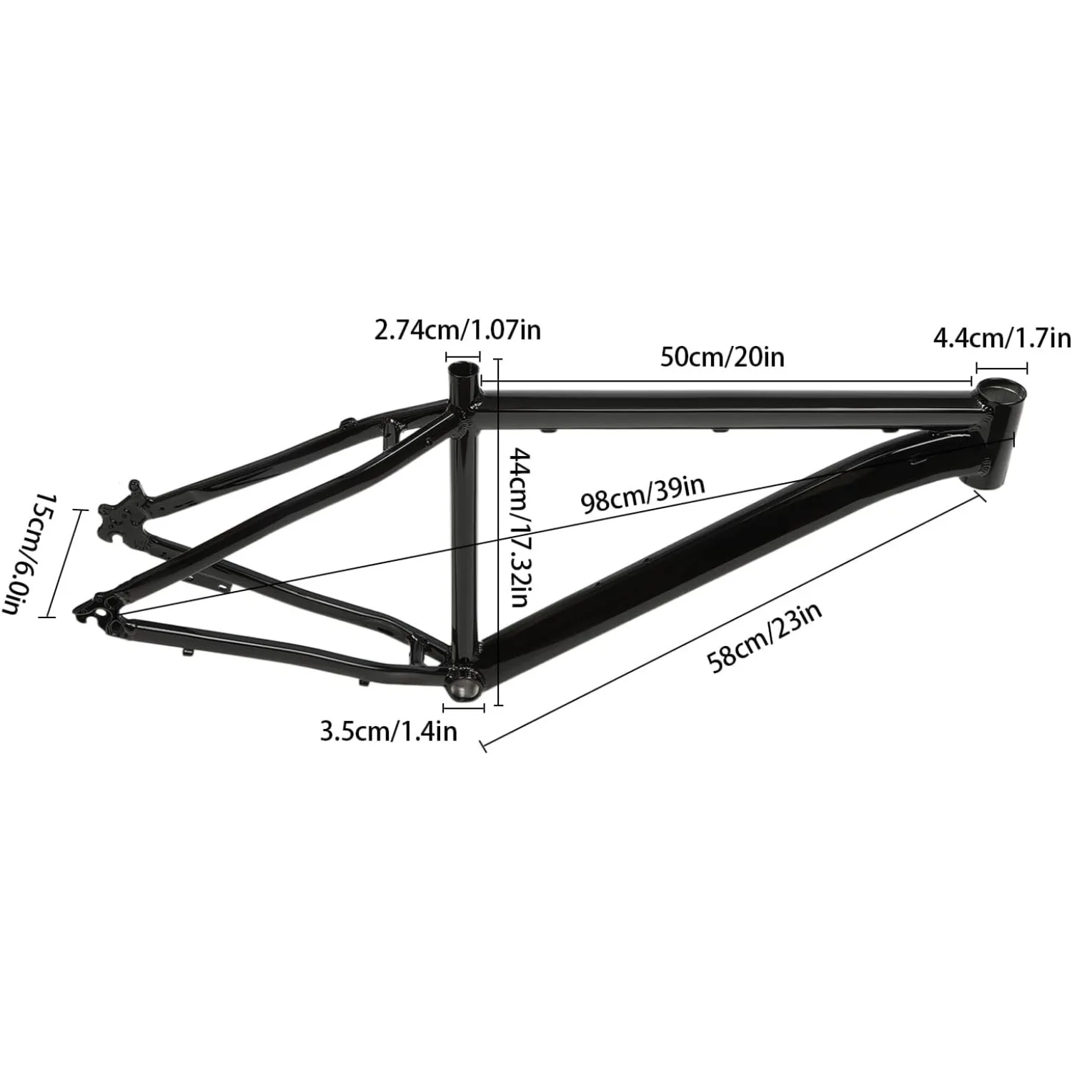 26-inch Garage Mountain Bike Frame, Alloy Bike Frame Set,Disc Bike Frame, Black Disc Bike Frame Orange / Black