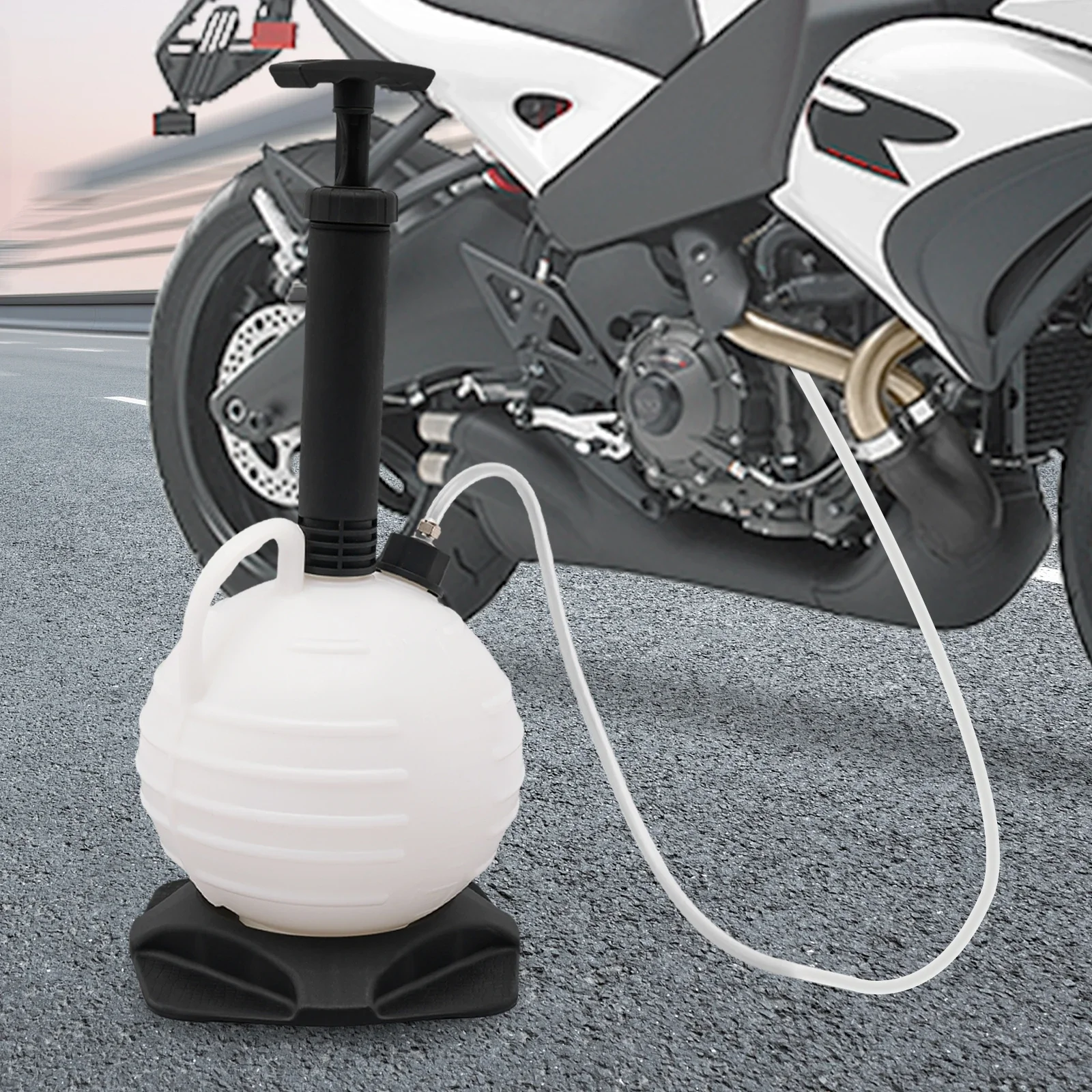 6L/1.58gal Manual Transmission Fluid Pump 2m Hose 3 Extension Tubes Fluid Extractor PE Material for Auto Transmission Mess-Free