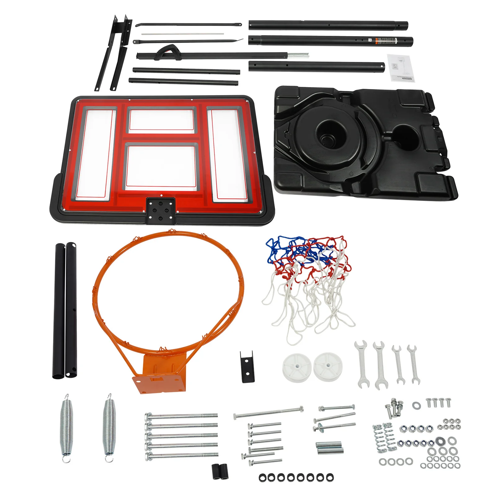 Portable Basketball Hoop Stand,Adjustable Height Portable Backboard Mechanism Kids & Adults Basketball Set Black/White/Red/Grey