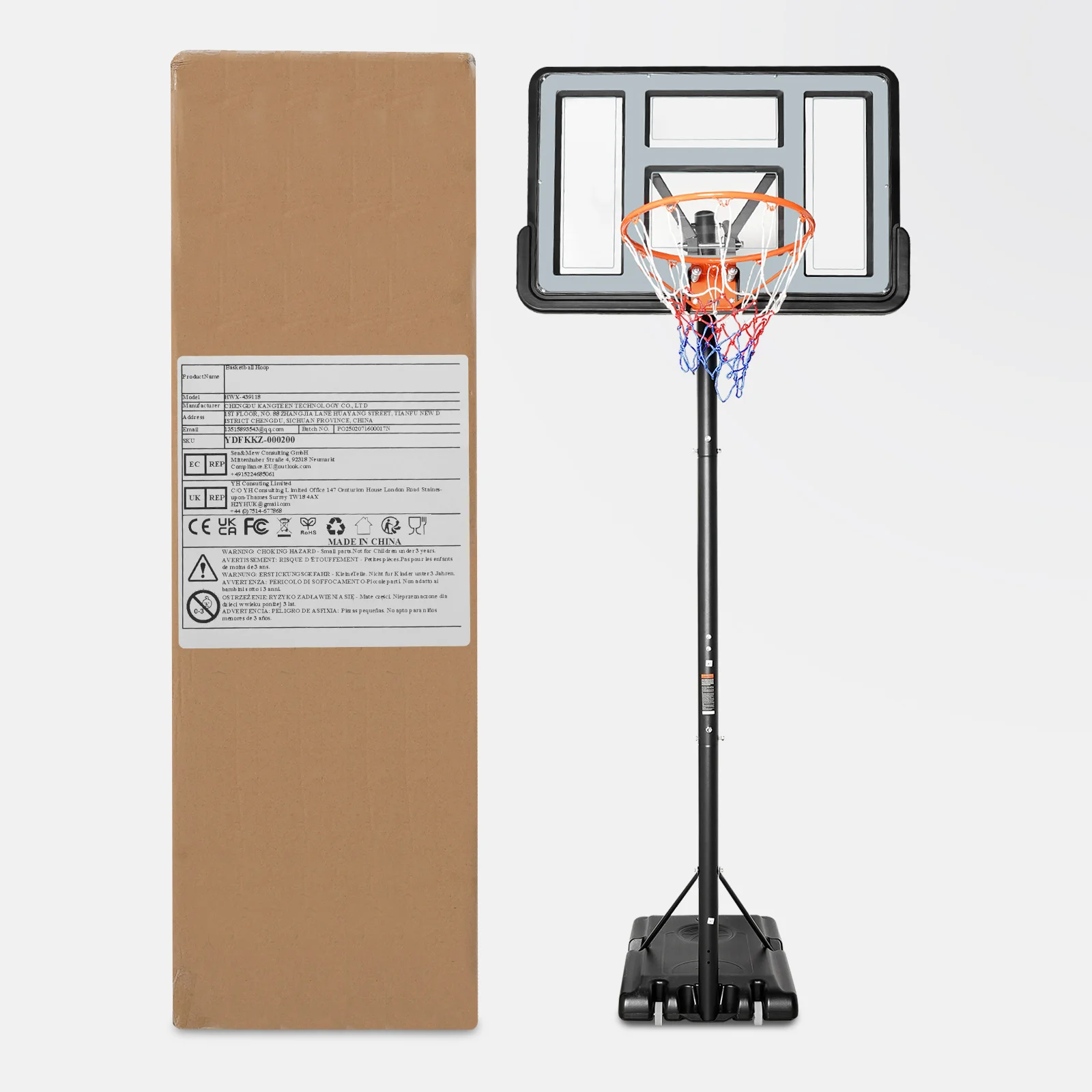 Portable Basketball Hoop Stand,Adjustable Height Portable Backboard Mechanism Kids & Adults Basketball Set Black/White/Red/Grey