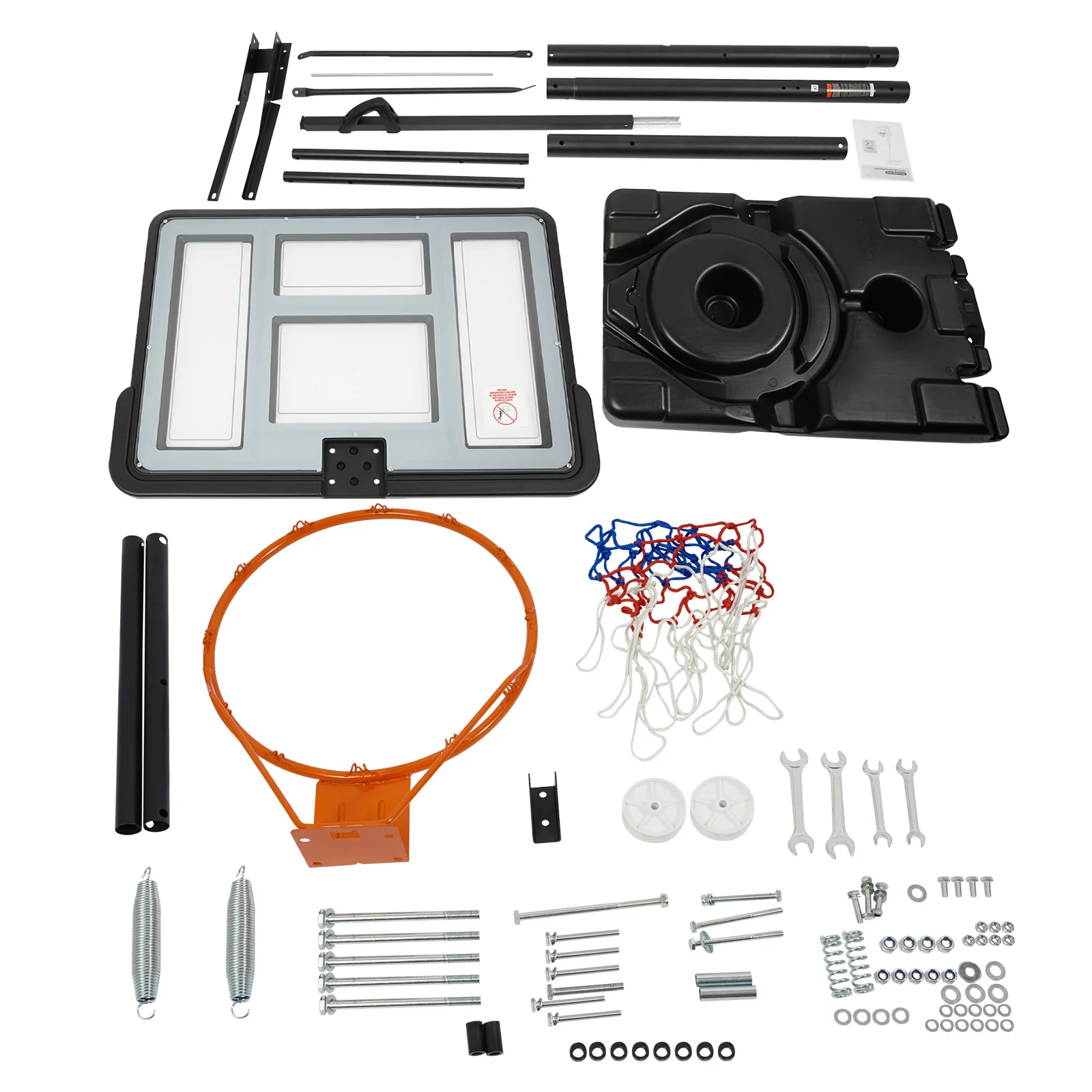 Portable Basketball Hoop Stand,Adjustable Height Portable Backboard Mechanism Kids & Adults Basketball Set Black/White/Red/Grey