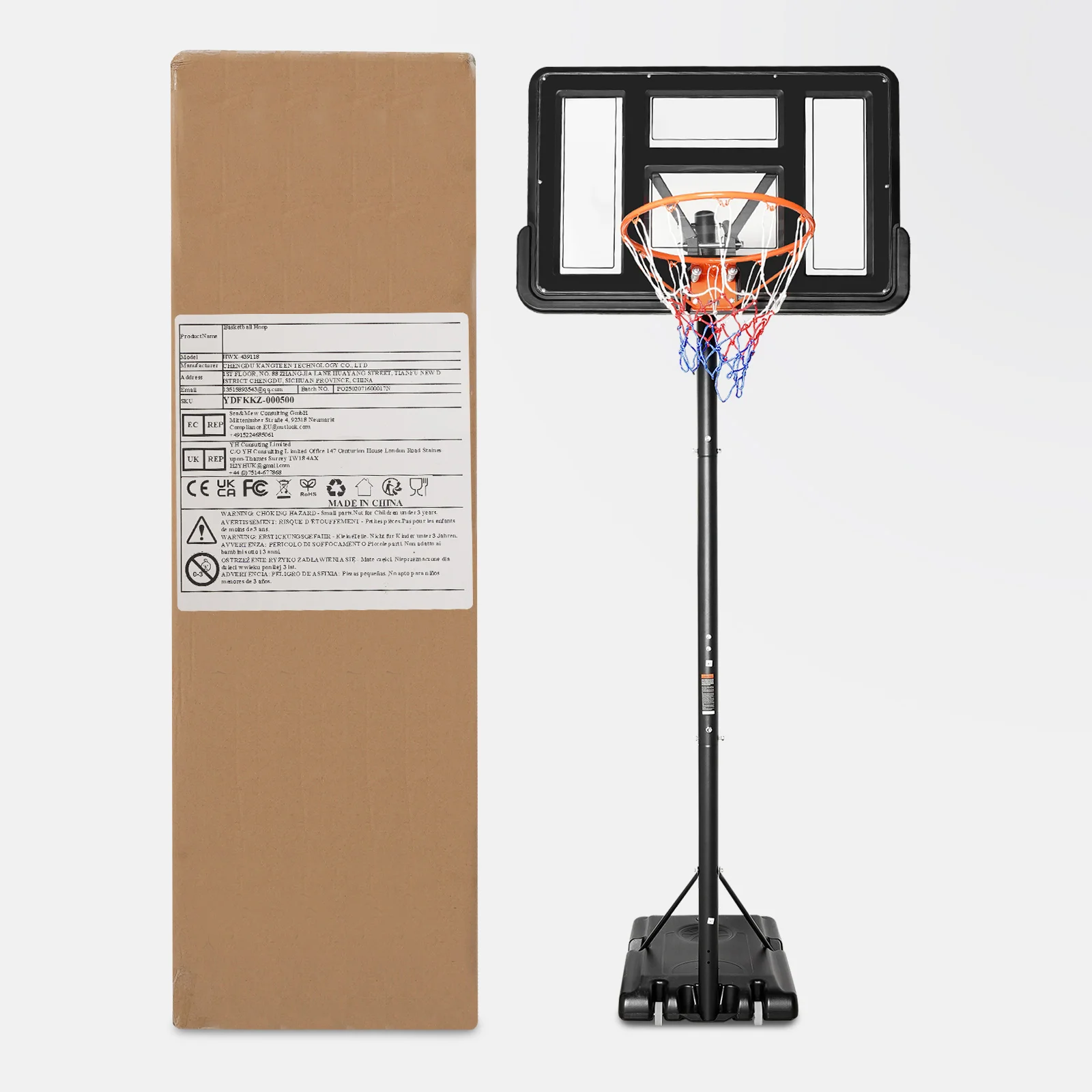 Portable Basketball Hoop Stand,Adjustable Height Portable Backboard Mechanism Kids & Adults Basketball Set Black/White/Red/Grey