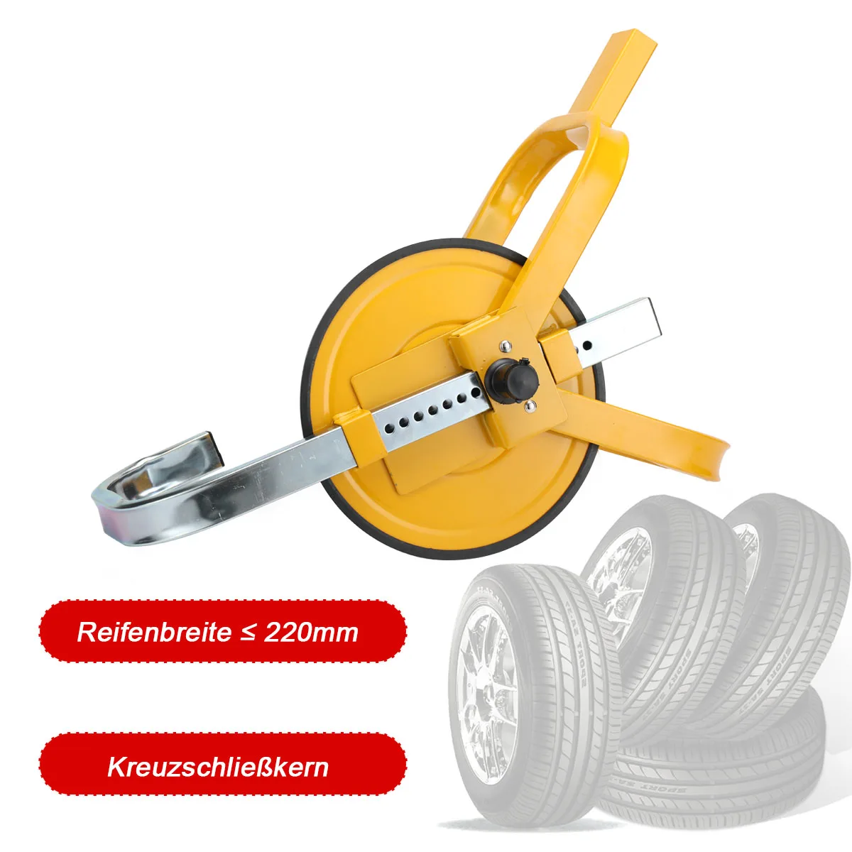 Car Anti-theft Tire Lock Portable Foldable Three-prong Tire Lock Steel Material Durable Anti-theft Lock