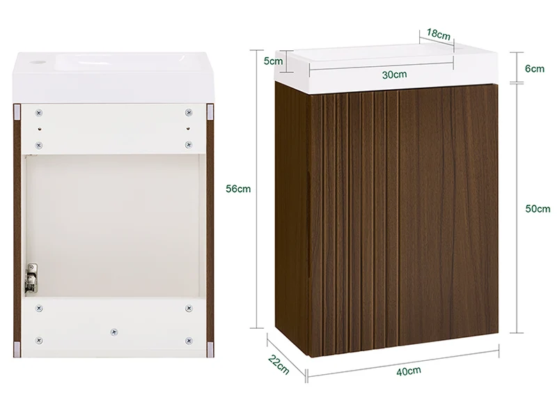 SoBuy BZR196-BR washbasin under wardrobe bathroom furniture set bathroom wardrobe hanging narrow with storage under wardrobe washbasin