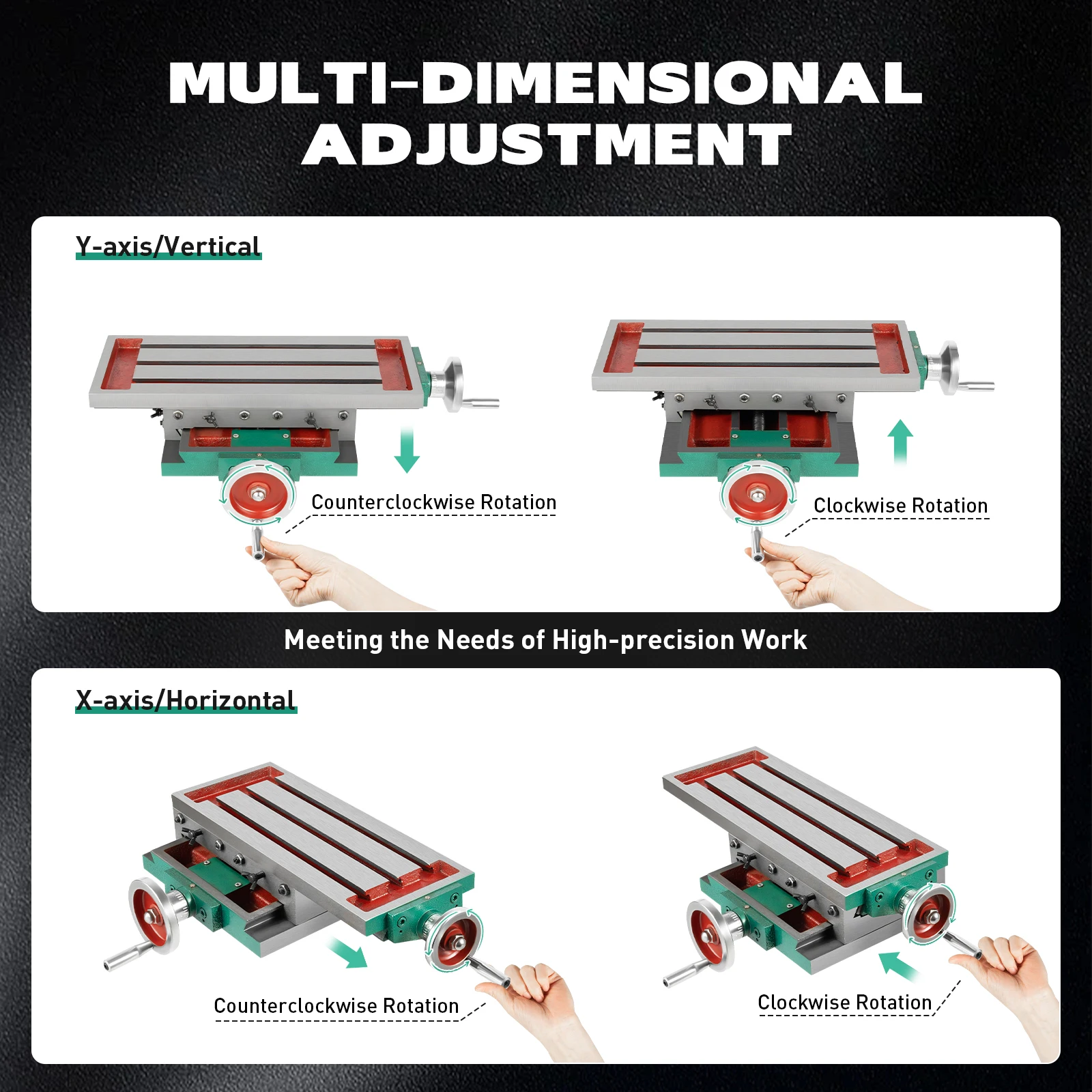 22.63x13.18inch Milling Machine Worktable,Milling XY Table,Milling Machine Table for Drilling,Tapping,Milling Grooves,Etc