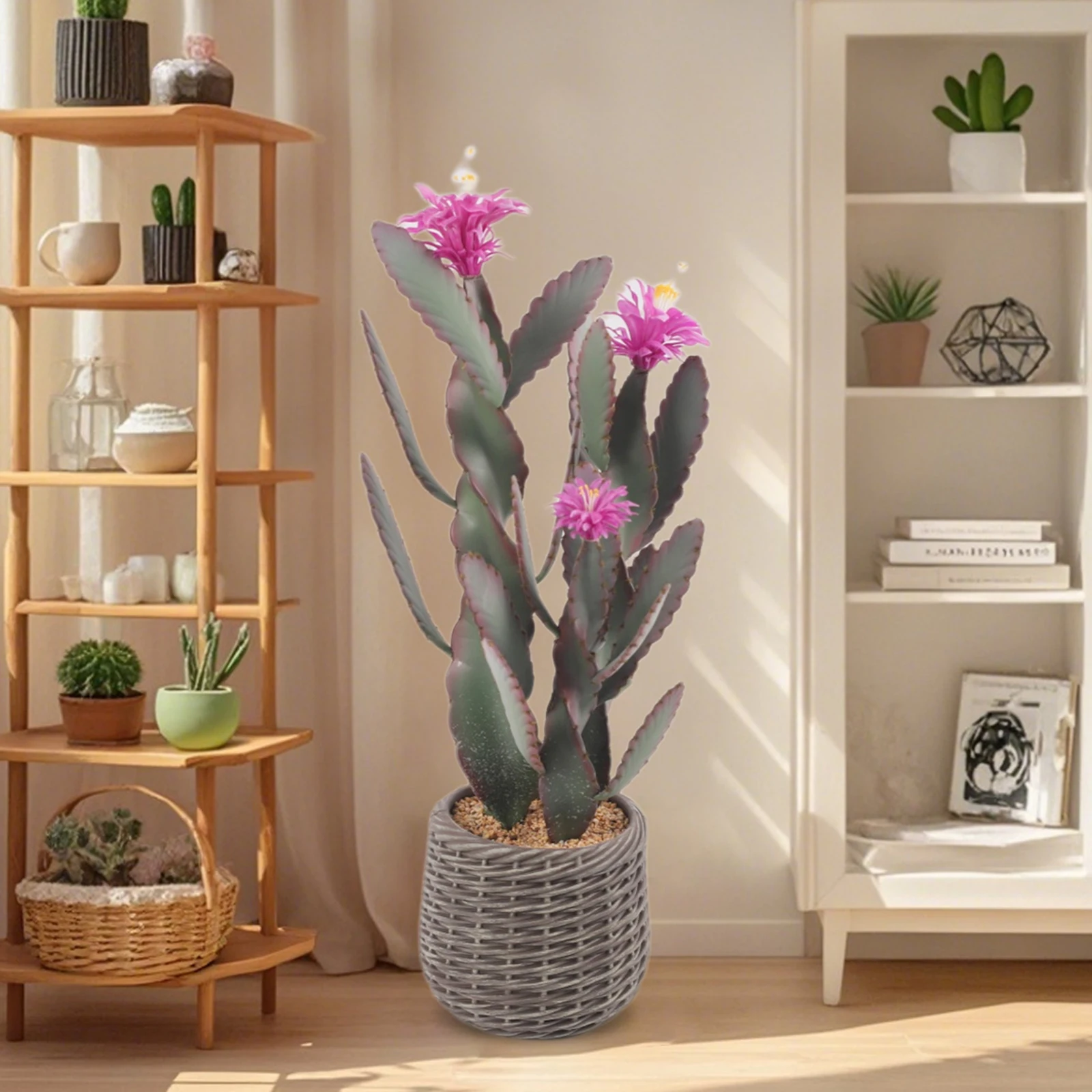 92cm Artificial Cactus Plant Realistic Texture Potted Fake Cactus Faux Cactus Plant For Home Garden Office Floor Decor