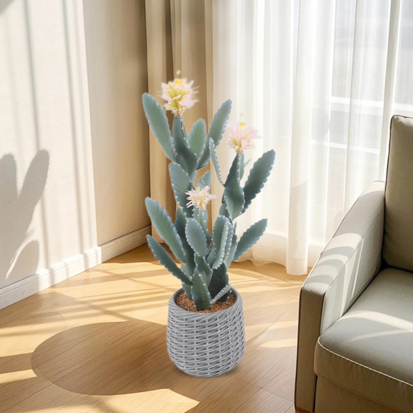 92cm Artificial Cactus Plant Realistic Texture Potted Fake Cactus Faux Cactus Plant For Home Garden Office Floor Decor