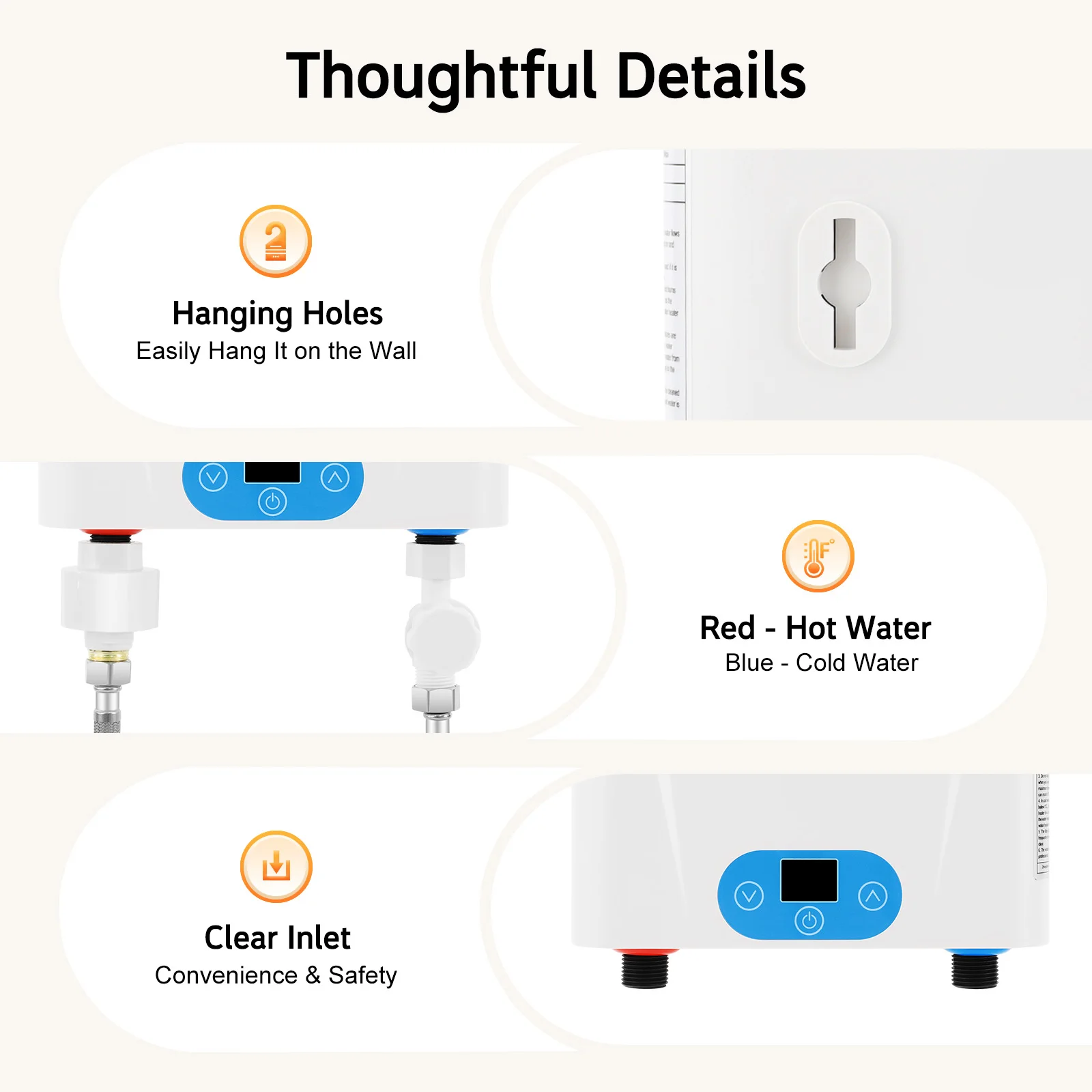 5.5KW Electric Instant Water Heater, Under Sink Tankless Mini Water Heater, Endless Hot Water for Kitchen Bathroom