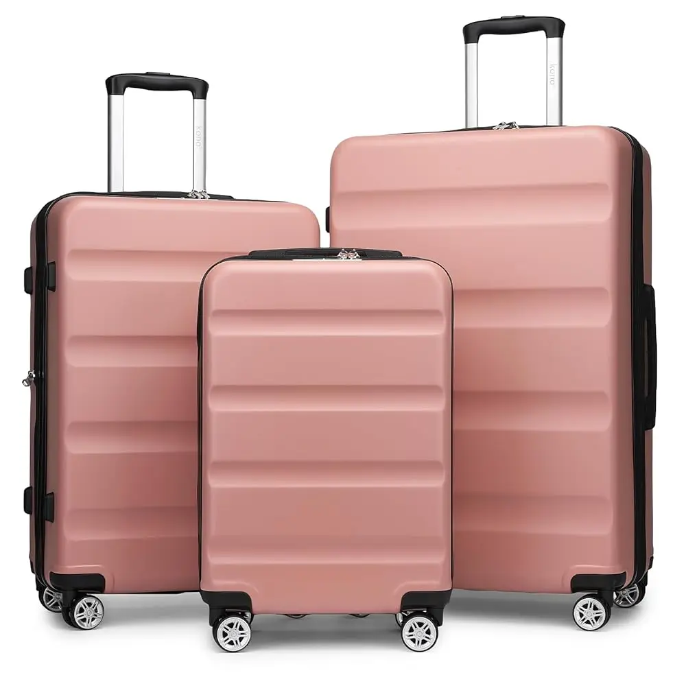 KONO hand luggage Suitcase-Lightweight hard case with TSA Lock & 4 spinner wheels, cabin-fit (55/65/75cm)