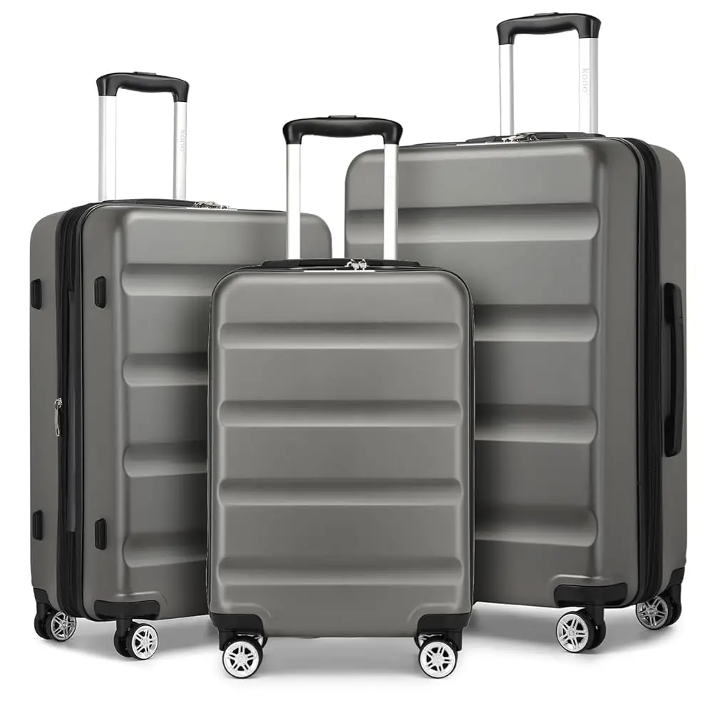 KONO hand luggage Suitcase-Lightweight hard case with TSA Lock & 4 spinner wheels, cabin-fit (55/65/75cm)