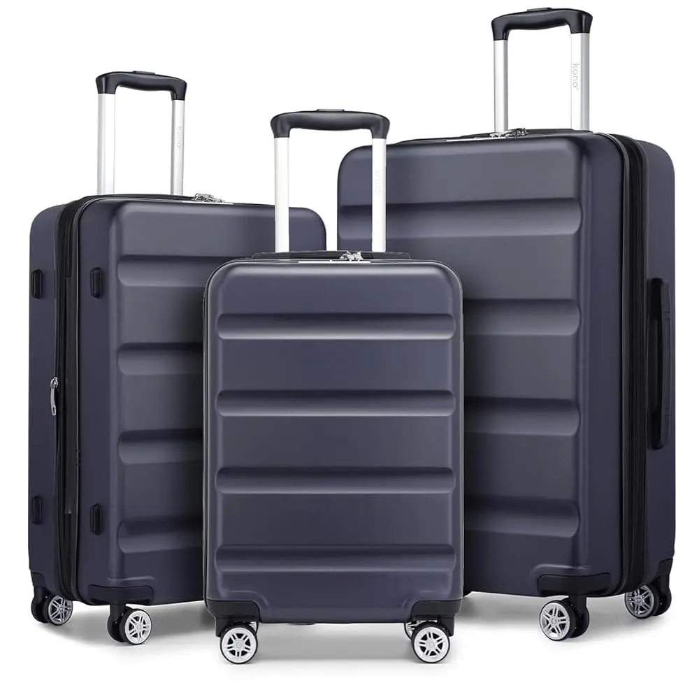 KONO hand luggage Suitcase-Lightweight hard case with TSA Lock & 4 spinner wheels, cabin-fit (55/65/75cm)