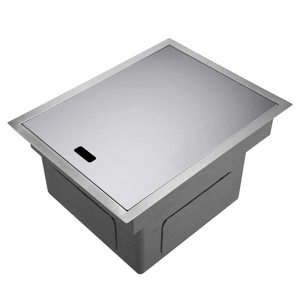 304 Stainless Steel Kitchen Sink for Island Bar, Brushed Finish with Foldable Faucet, Lid Cover, Soap Dispenser, Veg Basin Sinks