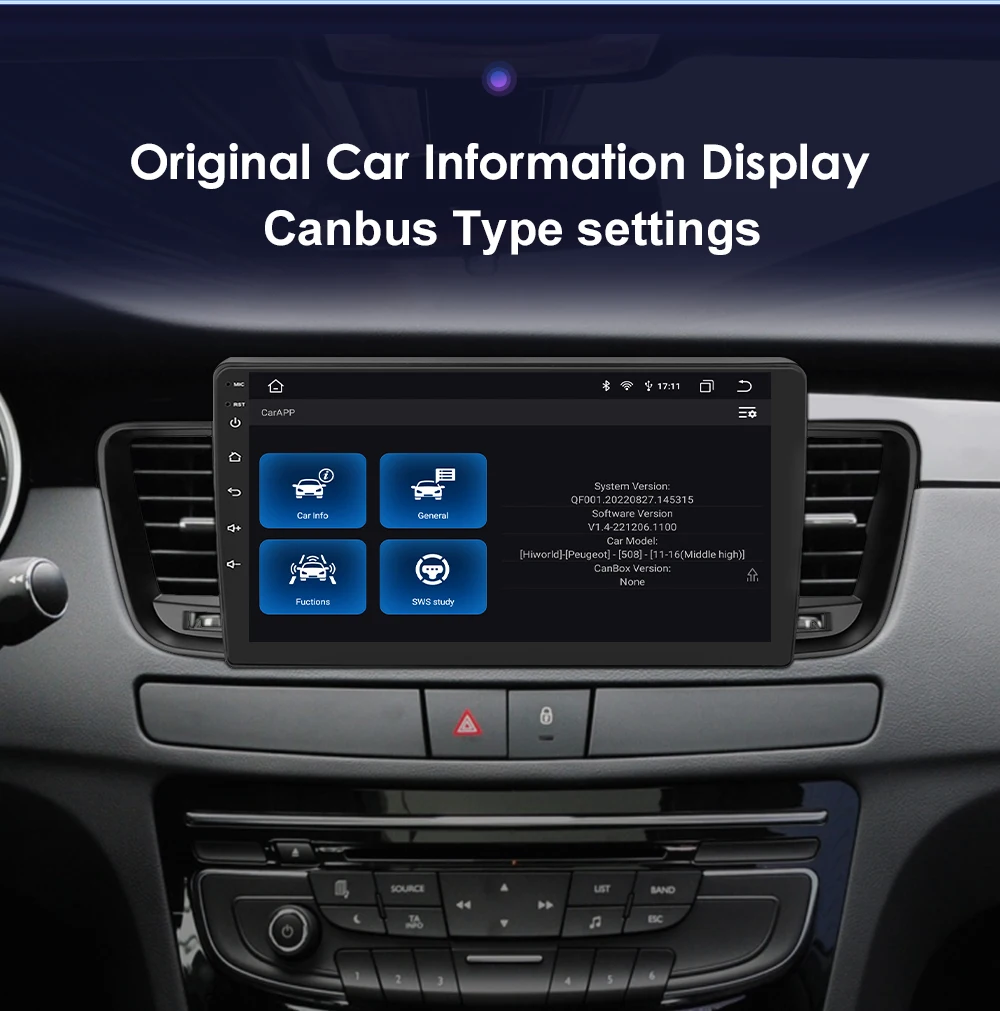 9Inch Carplay Android 12 Autoradio For Peugeot 508 2011-2017 2018 Car radio multimedia player GPS navi Screen Auto Stereo Audio