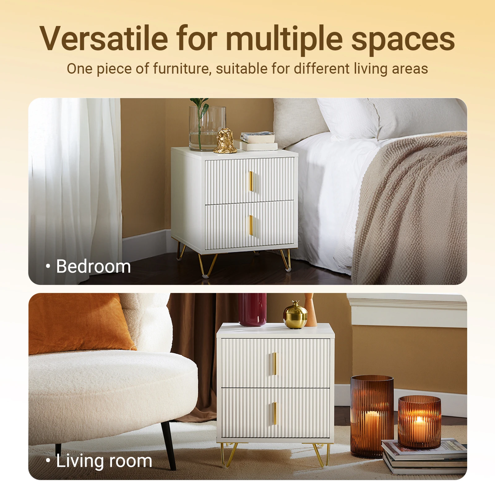 SoBuy FBT115 side table with 2 drawers for a box spring bed, sofa table, bedside table, phone table, nightstand