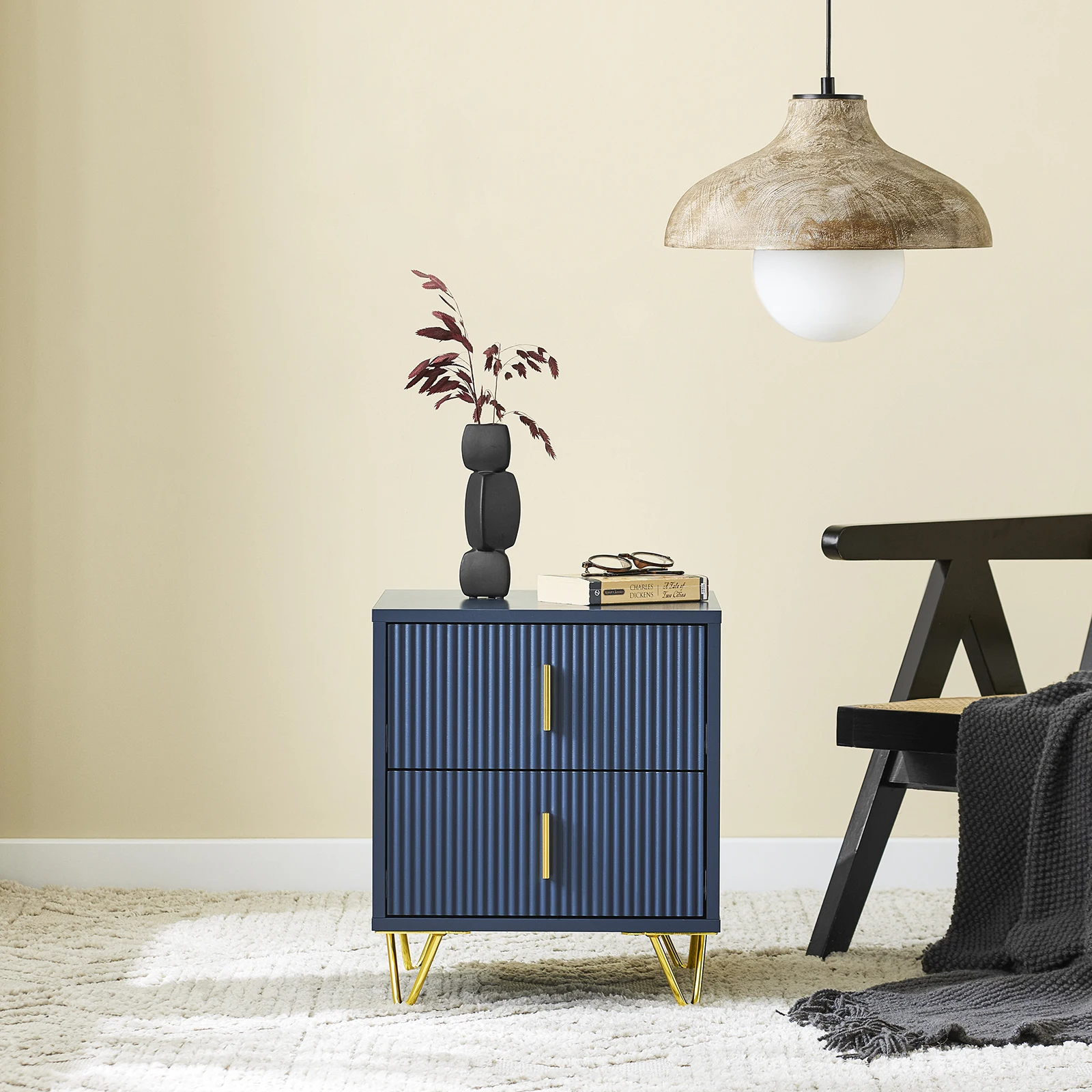 SoBuy FBT115 side table with 2 drawers for a box spring bed, sofa table, bedside table, phone table, nightstand