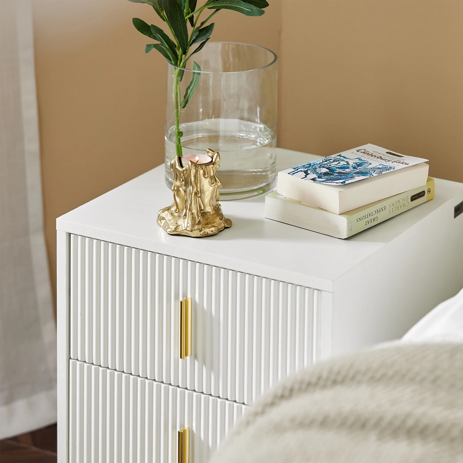SoBuy FBT115 side table with 2 drawers for a box spring bed, sofa table, bedside table, phone table, nightstand