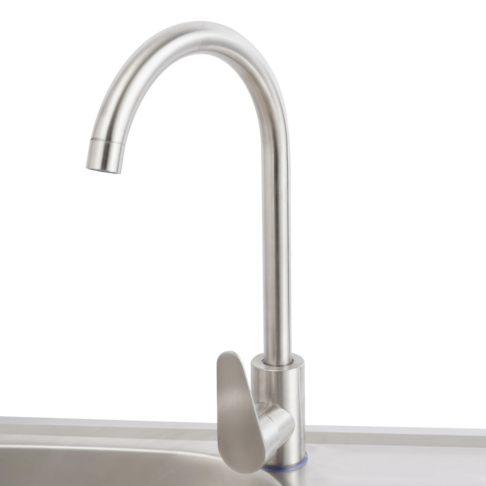 Kitchen Sink Freestanding Wash Sink with Drain Pipe Cold Faucet Filter Basket Stainless Steel for Hotels Bars Restaurants