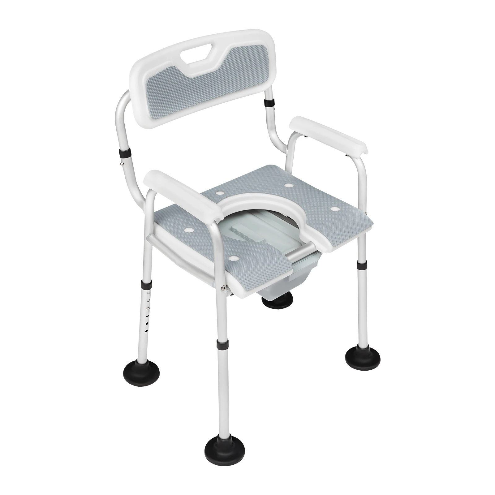 Height Adjustable Shower Chair for Seniors Bedside Commode Chair with Armrests and Backrest Commode&Shower Chairs Commode Chair