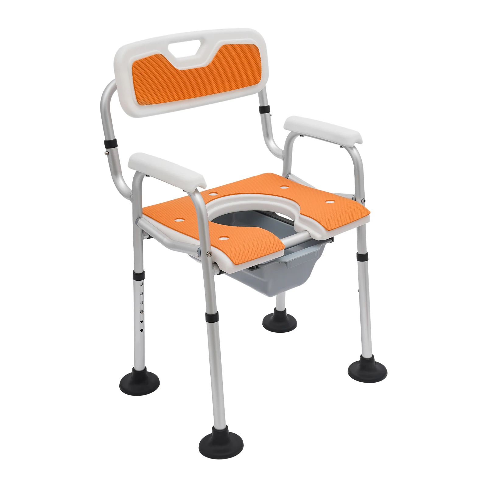 Height Adjustable Shower Chair for Seniors Bedside Commode Chair with Armrests and Backrest Commode&Shower Chairs Commode Chair