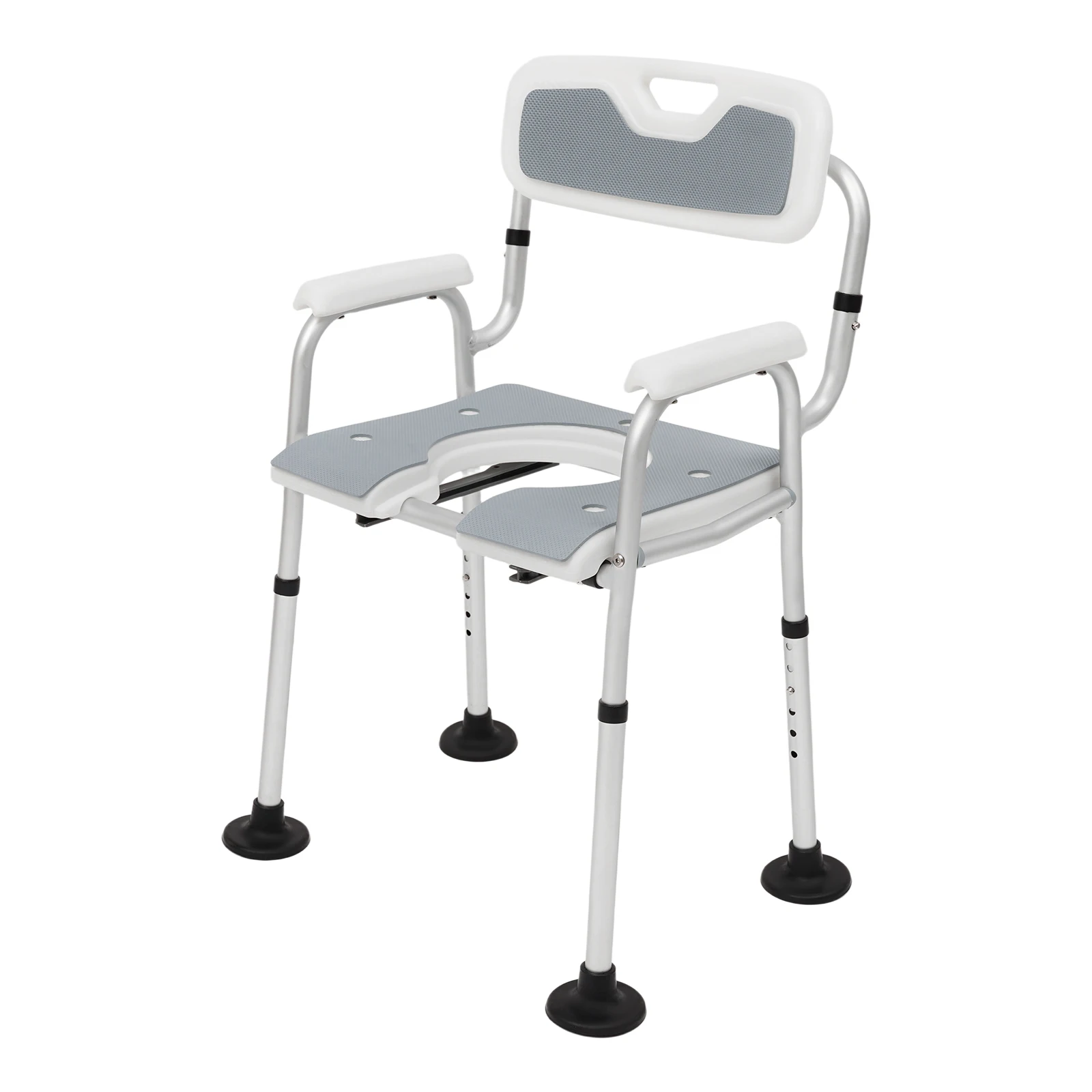 Height Adjustable Shower Chair for Seniors Bedside Commode Chair with Armrests and Backrest Commode&Shower Chairs Commode Chair