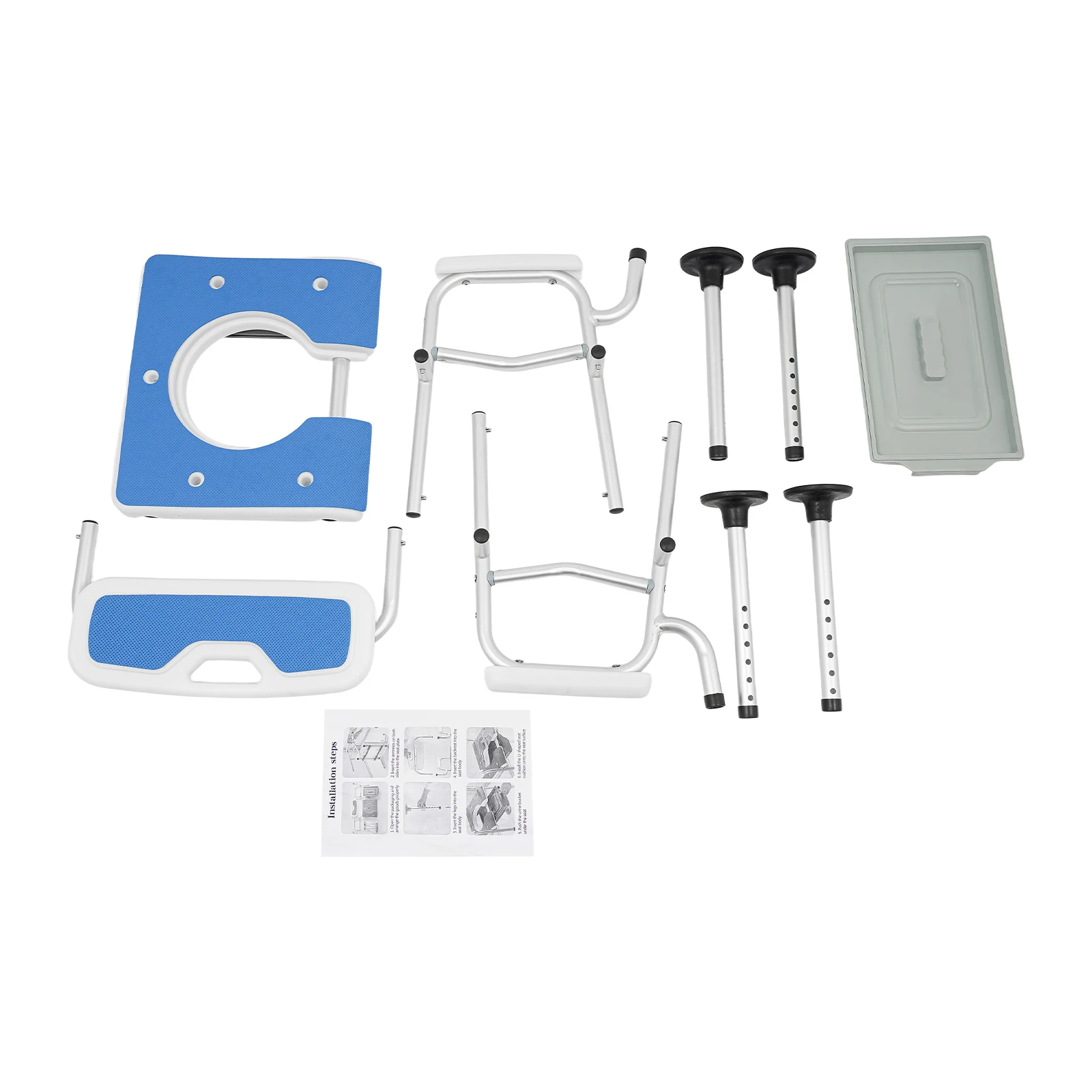 Height Adjustable Shower Chair for Seniors Bedside Commode Chair with Armrests and Backrest Commode&Shower Chairs Commode Chair