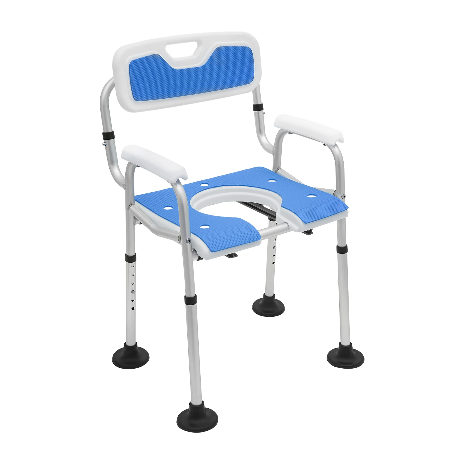 Height Adjustable Shower Chair for Seniors Bedside Commode Chair with Armrests and Backrest Commode&Shower Chairs Commode Chair