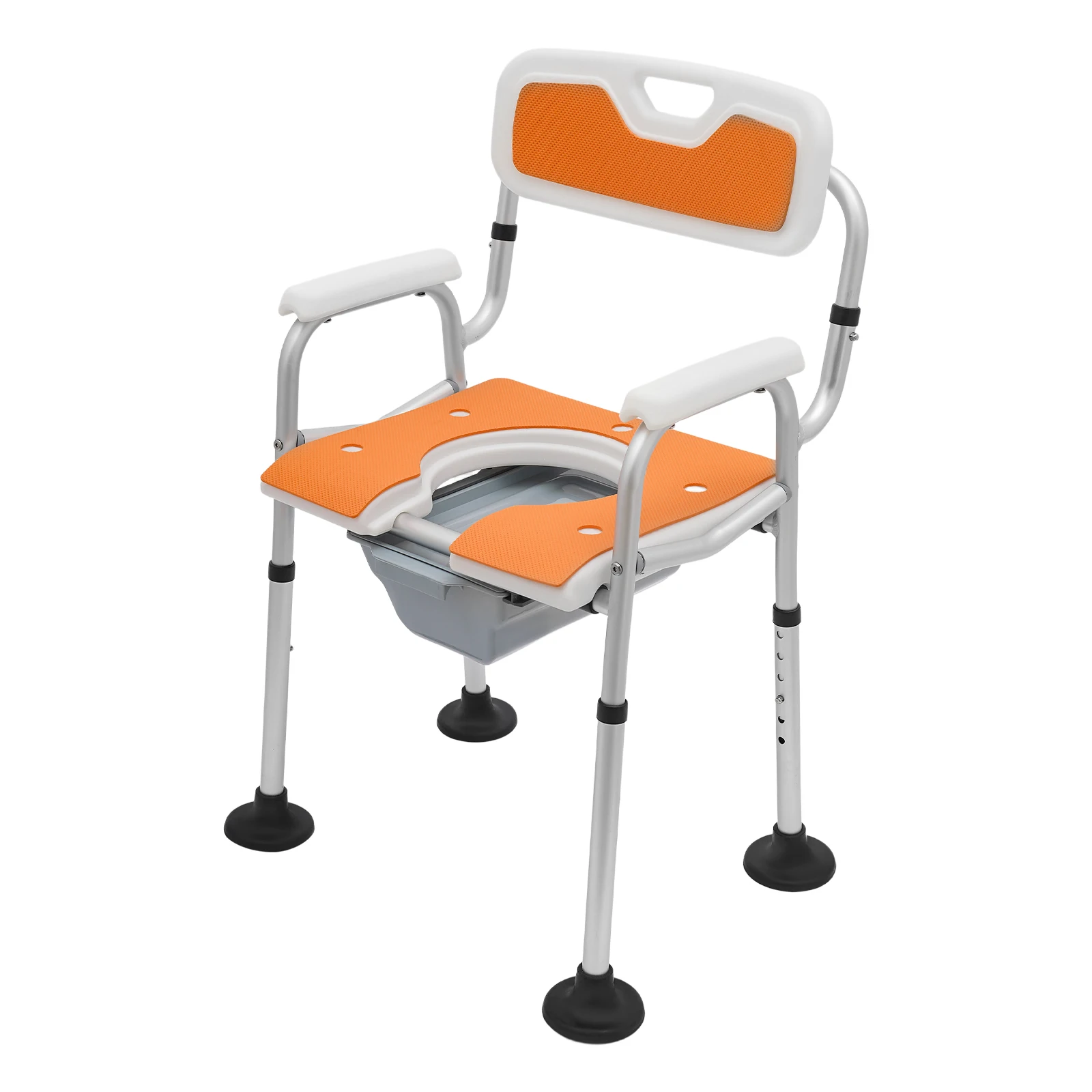 Height Adjustable Shower Chair for Seniors Bedside Commode Chair with Armrests and Backrest Commode&Shower Chairs Commode Chair