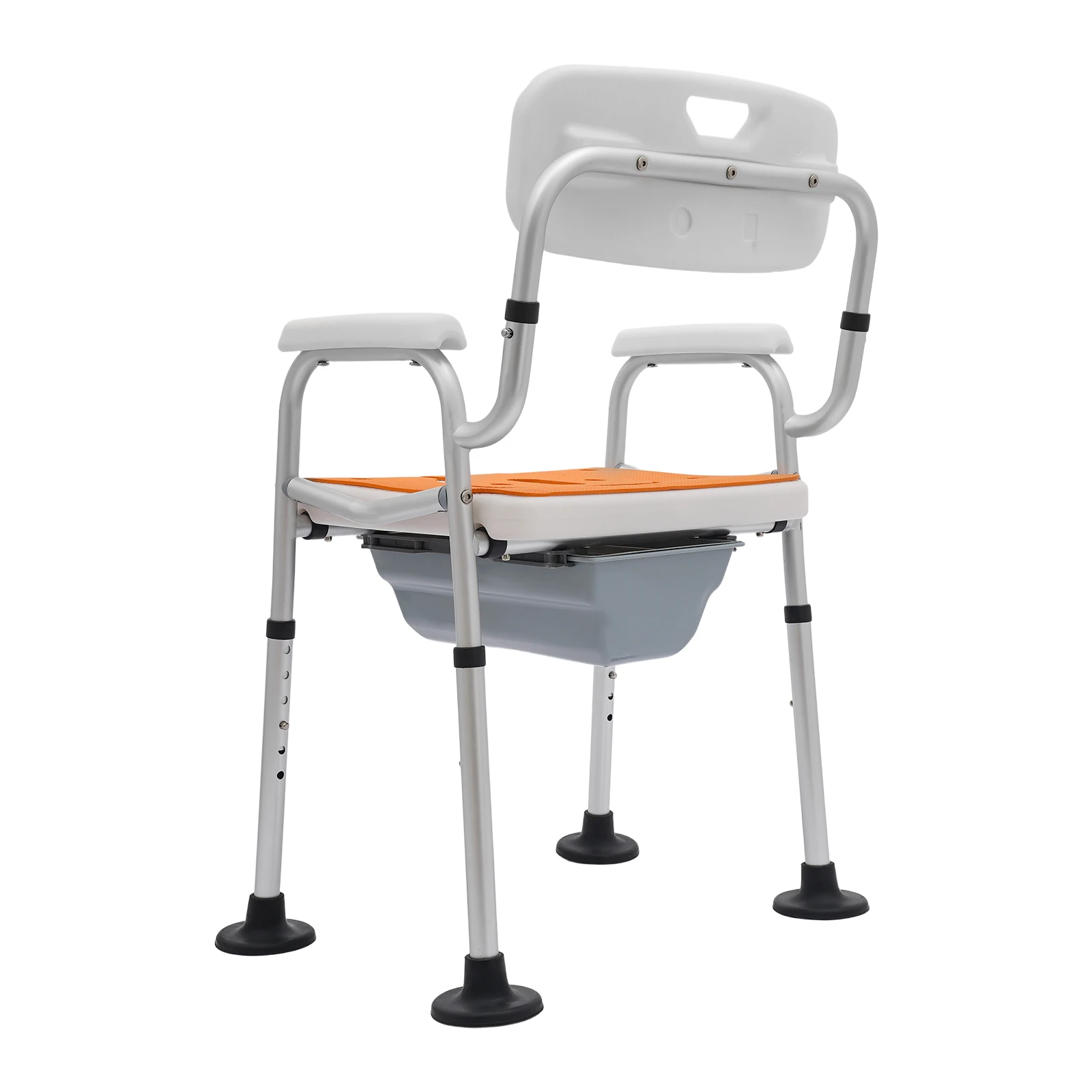 Height Adjustable Shower Chair for Seniors Bedside Commode Chair with Armrests and Backrest Commode&Shower Chairs Commode Chair