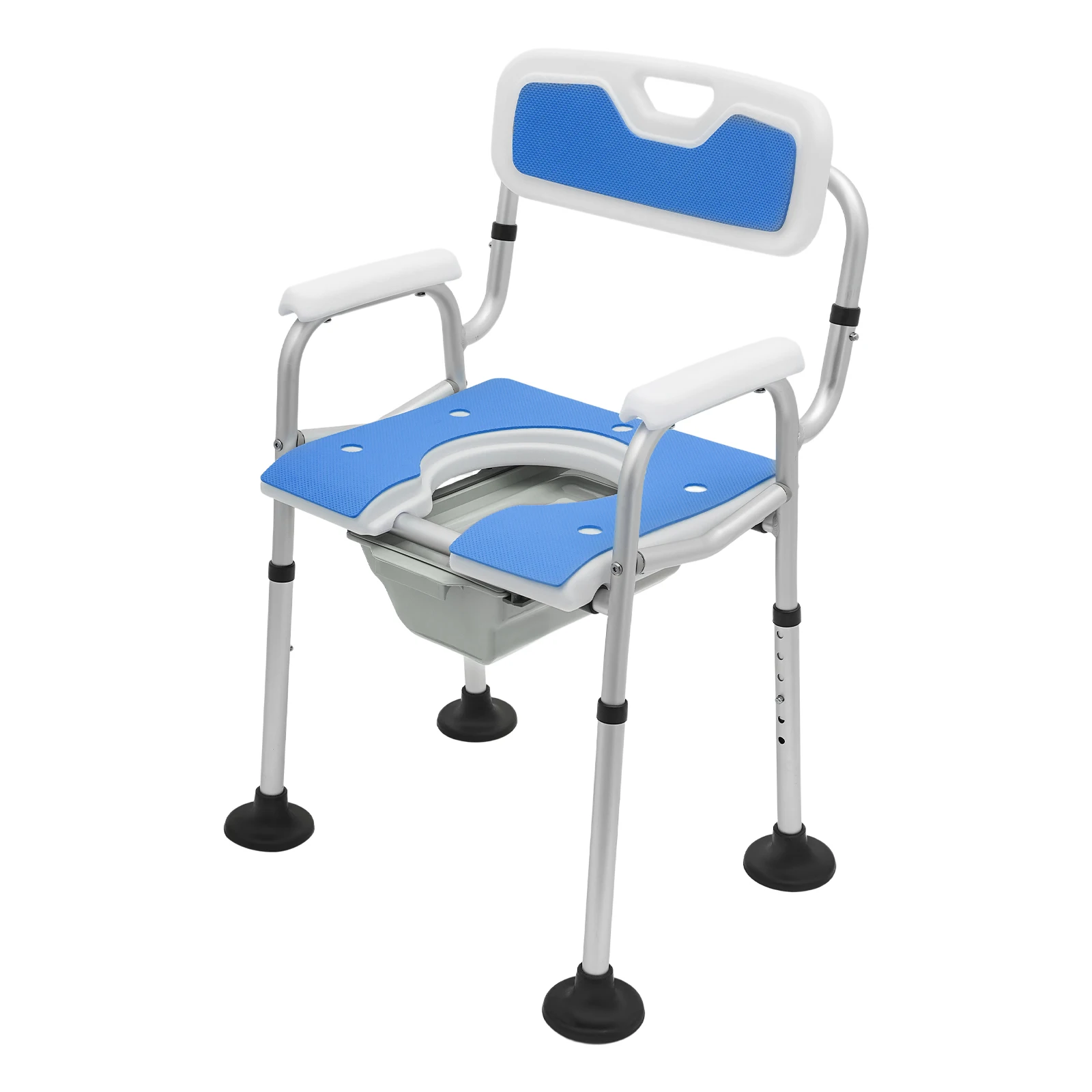 Height Adjustable Shower Chair for Seniors Bedside Commode Chair with Armrests and Backrest Commode&Shower Chairs Commode Chair