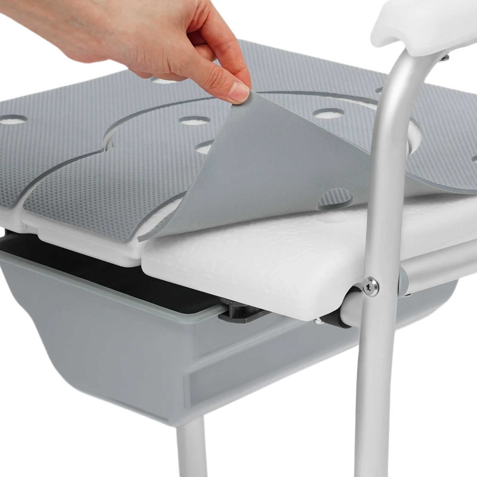 Height Adjustable Shower Chair for Seniors Bedside Commode Chair with Armrests and Backrest Commode&Shower Chairs Commode Chair
