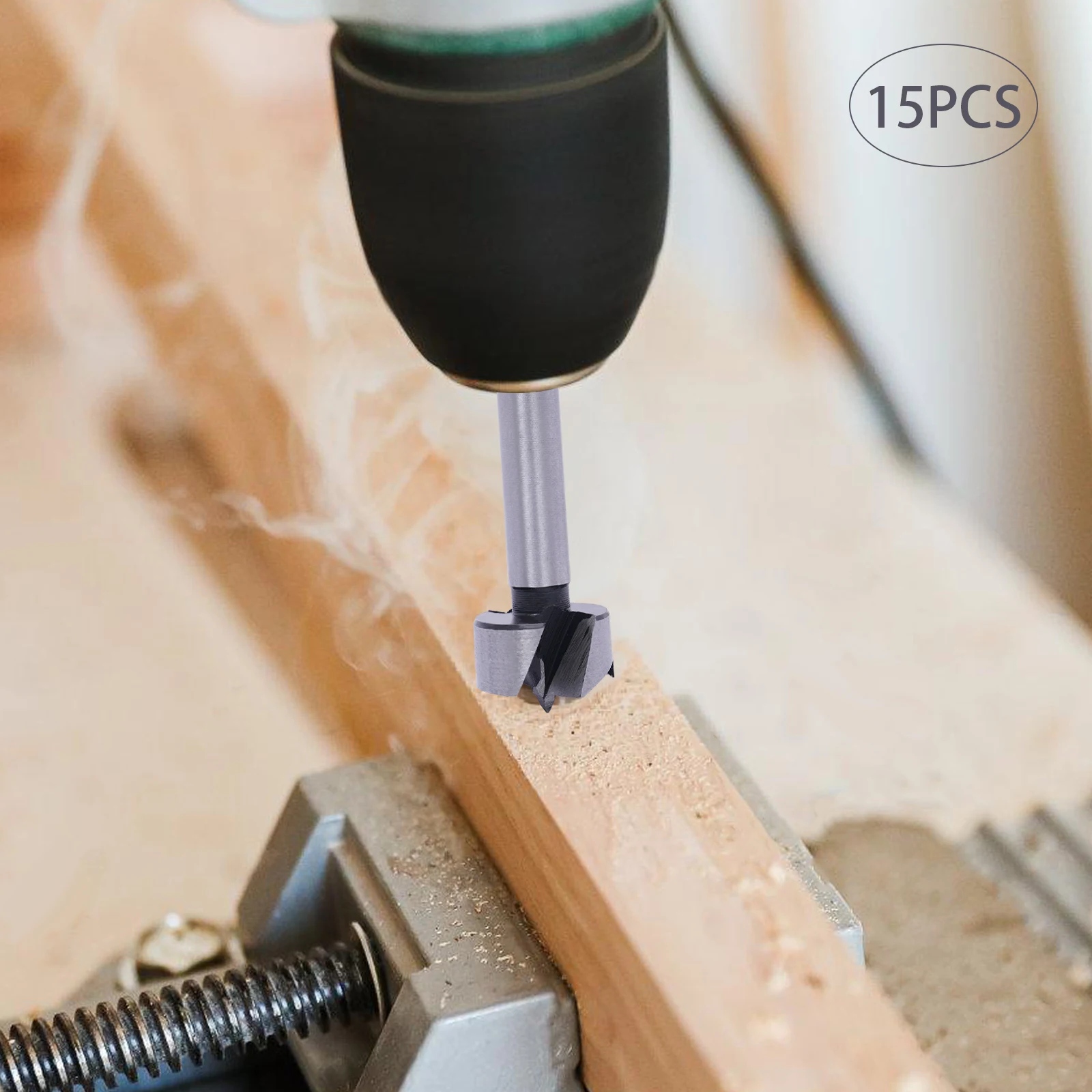 15pcs Drill Bit Sets 10mm - 50mm Hole Saw Cutter Set with Depth Stopper Hinge Boring Hole Saw for Woodworking Furniture