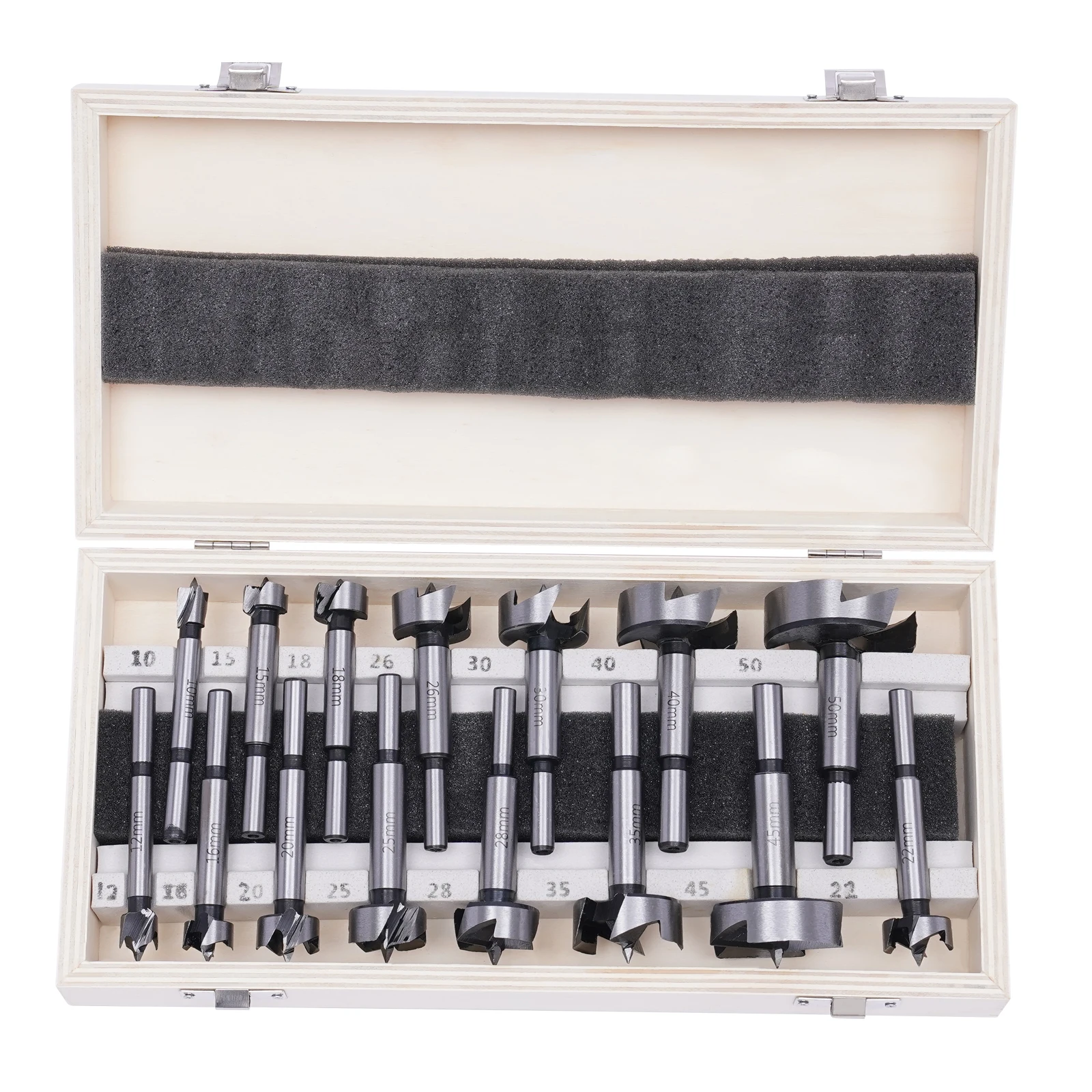 15pcs Drill Bit Sets 10mm - 50mm Hole Saw Cutter Set with Depth Stopper Hinge Boring Hole Saw for Woodworking Furniture