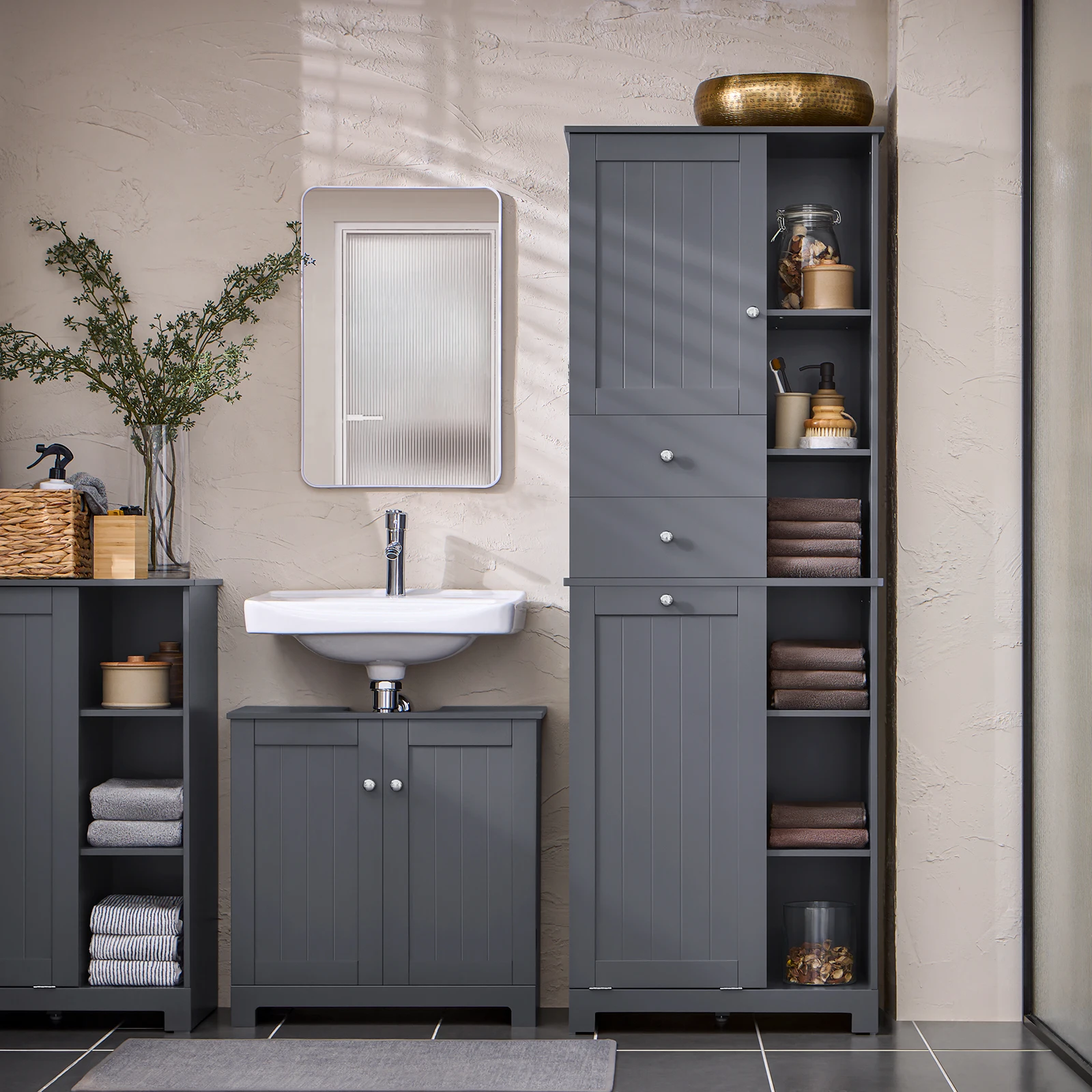 SoBuy BZR104 high wardrobe with fold-out bathroom wardrobe narrow laundry wardrobe bathroom shelf bathroom wardrobe