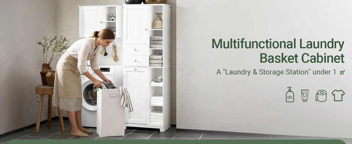 SoBuy BZR104 high wardrobe with fold-out bathroom wardrobe narrow laundry wardrobe bathroom shelf bathroom wardrobe