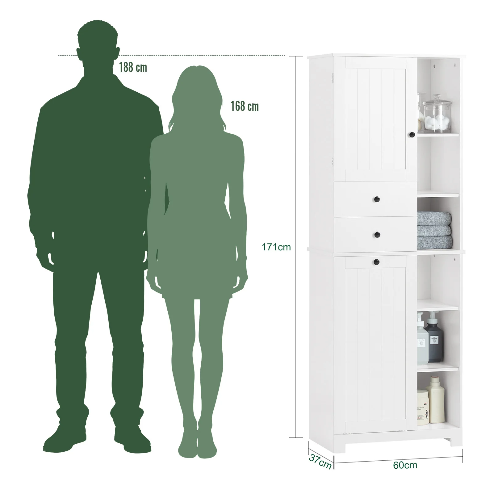 SoBuy BZR104 high wardrobe with fold-out bathroom wardrobe narrow laundry wardrobe bathroom shelf bathroom wardrobe