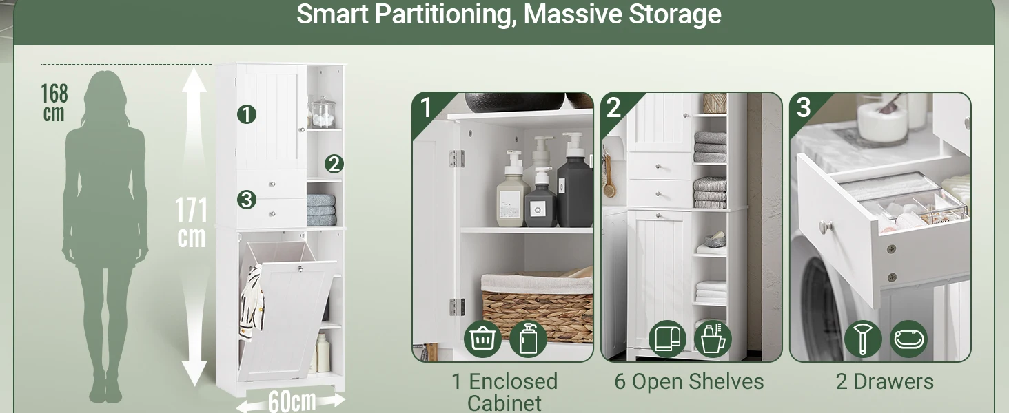 SoBuy BZR104 high wardrobe with fold-out bathroom wardrobe narrow laundry wardrobe bathroom shelf bathroom wardrobe