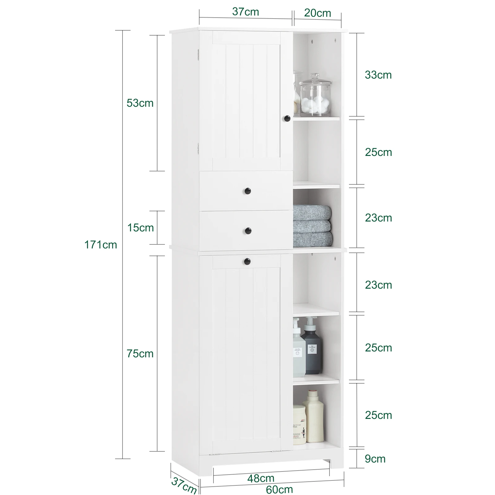 SoBuy BZR104 high wardrobe with fold-out bathroom wardrobe narrow laundry wardrobe bathroom shelf bathroom wardrobe