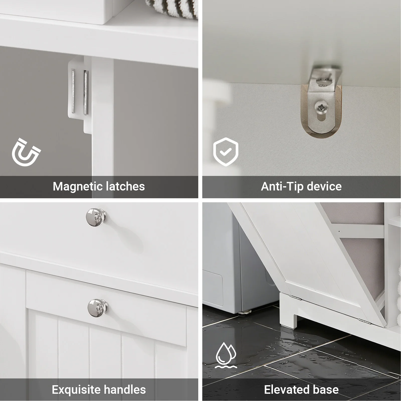 SoBuy BZR104 high wardrobe with fold-out bathroom wardrobe narrow laundry wardrobe bathroom shelf bathroom wardrobe