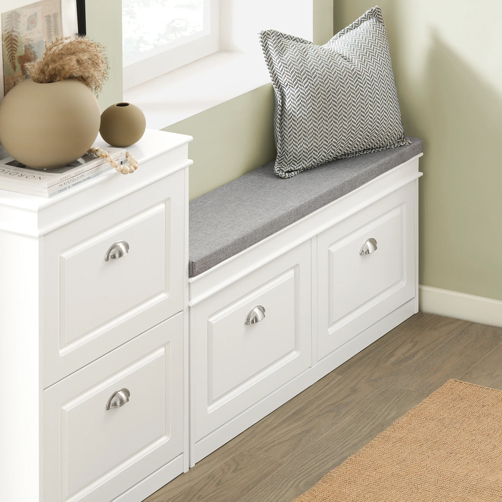 SoBuy FSR64 Shoe dump truck seat chest of drawers bench with seat cushion shoe bench with 2 flaps BHT approx.: 104x52x24cm