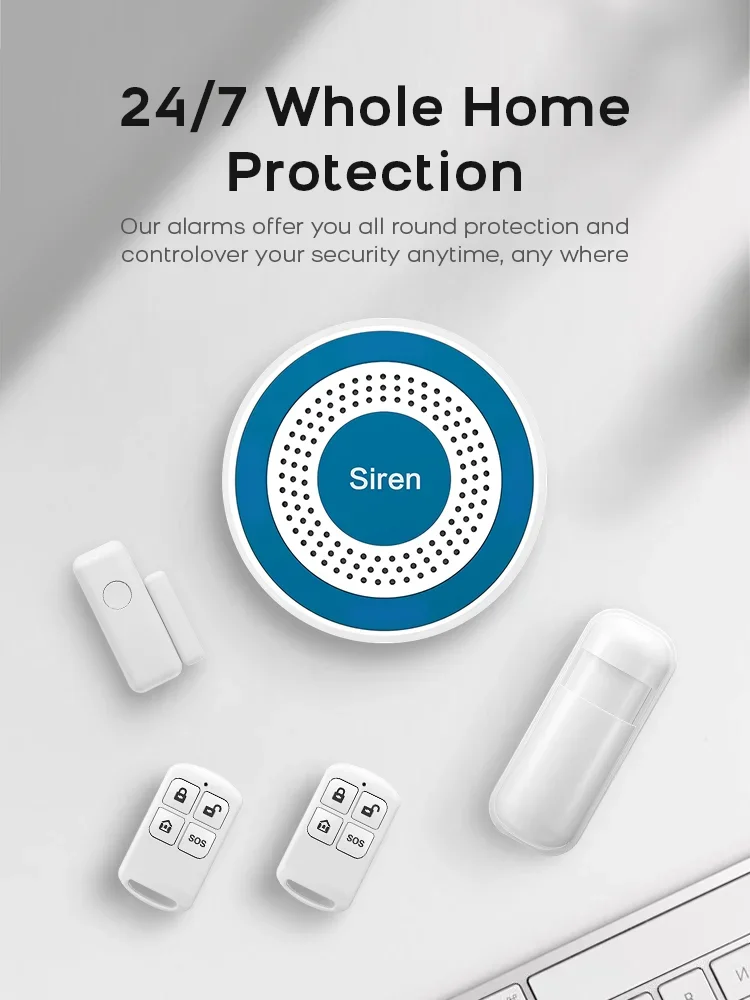 WiFi Door Window Sensor for Tuya Smart Home Alarm System, Smart Life App Alert, Compatible Garage Office
