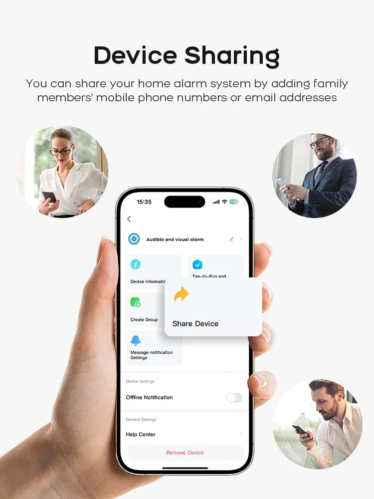 WiFi Door Window Sensor for Tuya Smart Home Alarm System, Smart Life App Alert, Compatible Garage Office