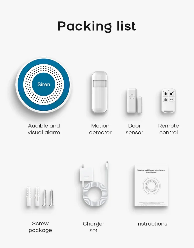 WiFi Door Window Sensor for Tuya Smart Home Alarm System, Smart Life App Alert, Compatible Garage Office