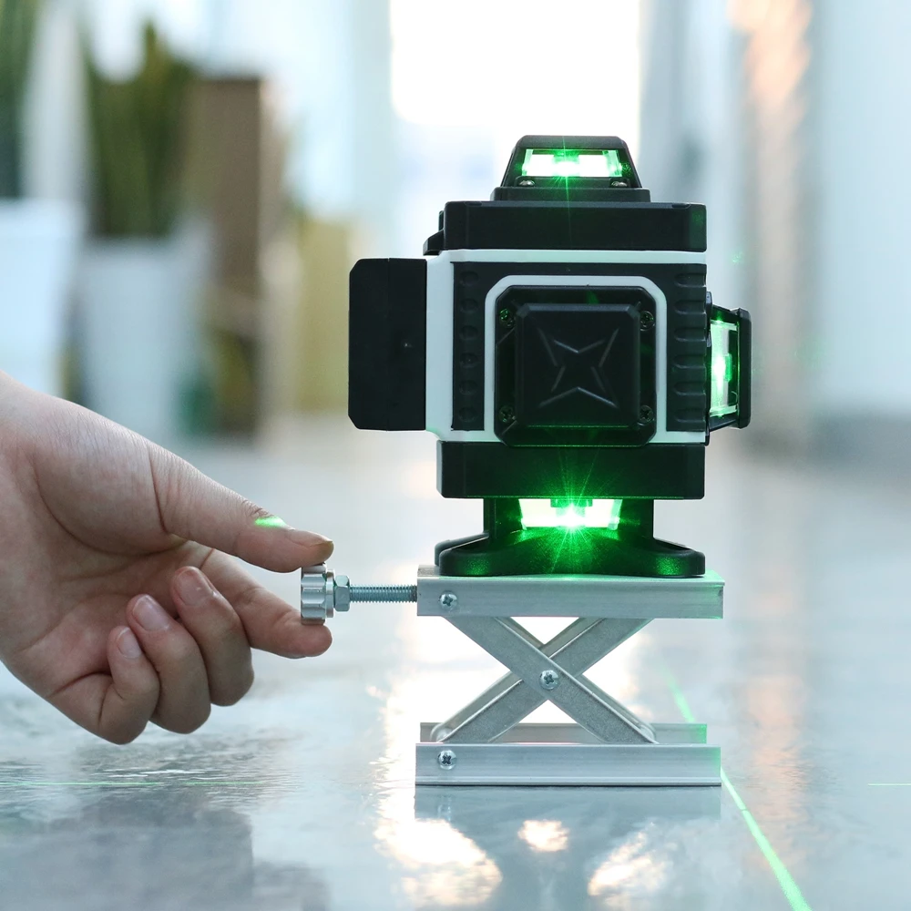 KaiTian Laser Level Self Leveling 360 Bracket Green Beam 4D 16 Line Cross Lazer Tools Lithium Battery Nivel Laser Level Receiver